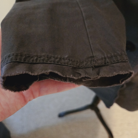 Loft 4 gray peplum ruffle distressed jacket. - Picture 10 of 11